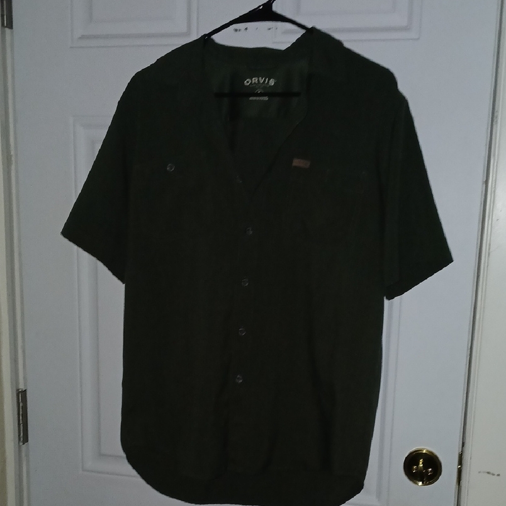 Orvis Men's Dark Green Casual Shirt